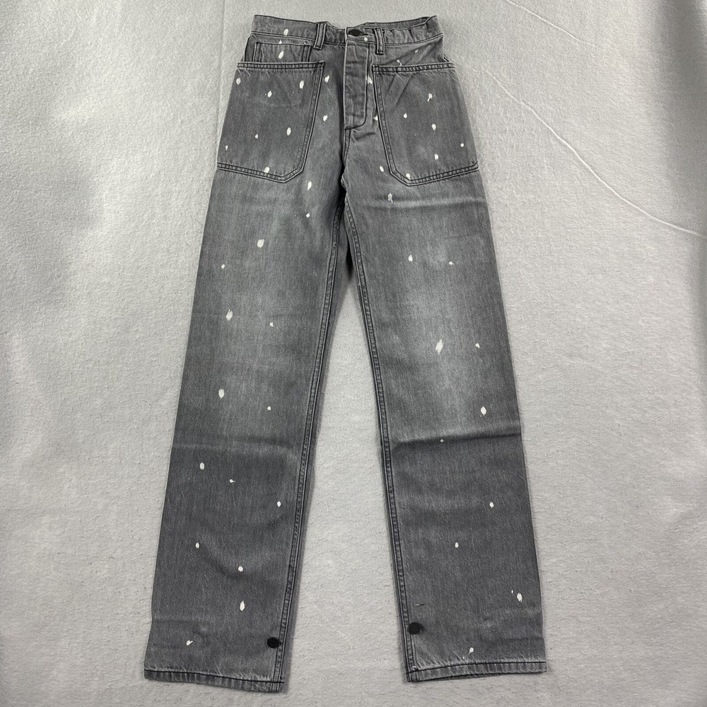 Sandrine Rose Jeans Womens 24 Gray Straight Wide Leg Button Fly Buckle Back